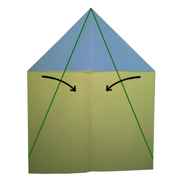 Step 3 of the Sword paper airplane