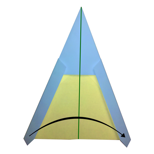 Step 7 of the Sword paper airplane